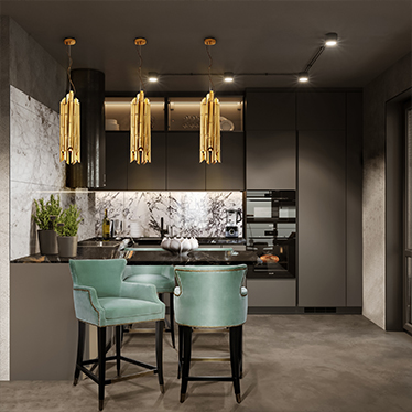 DUKONO COUNTER STOOL, SAKI PENDANT LIGHT